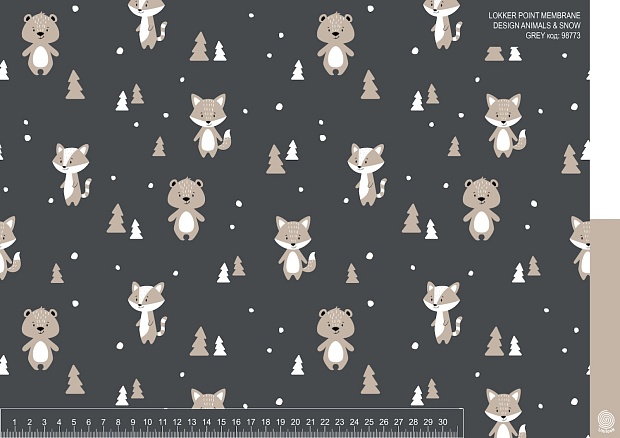 LOKKER POINT Membrane Design #ANIMALS & SNOW GREY