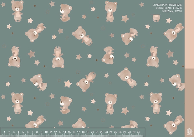 LOKKER POINT MEMBRANE DESIGN BEARS & STARS GREEN