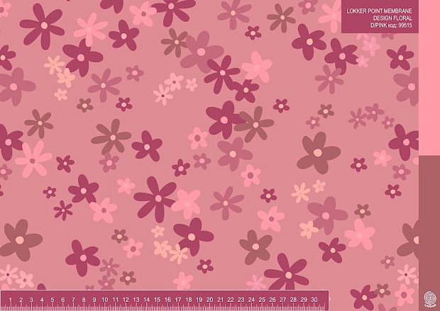 LOKKER POINT MEMBRANE DESIGN FLORAL D/PINK