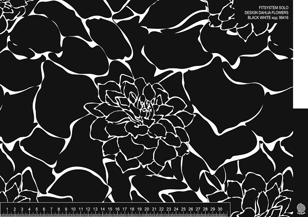 FITSYSTEM SOLO DESIGN DAHLIA FLOWERS BLACK WHITE