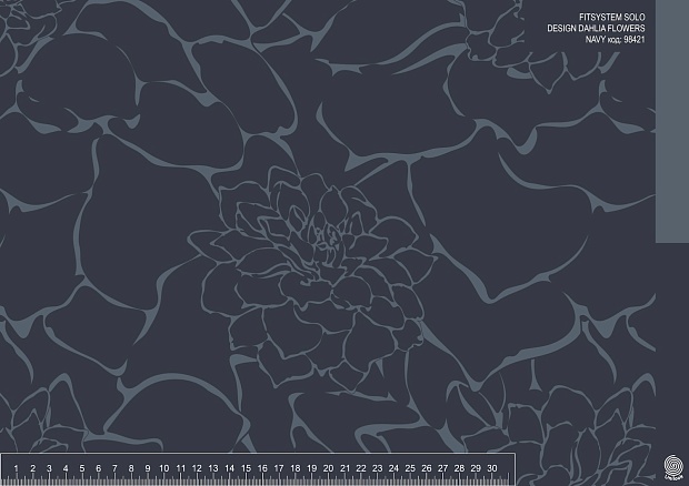 FITSYSTEM SOLO DESIGN DAHLIA FLOWERS NAVY