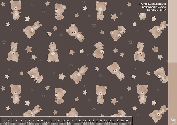 LOKKER POINT MEMBRANE DESIGN BEARS & STARS BROWN
