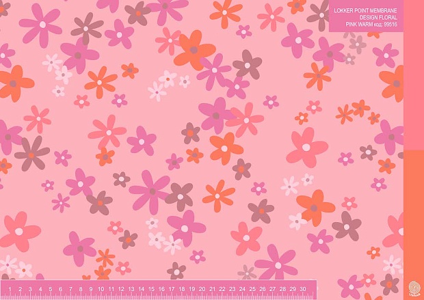 LOKKER POINT MEMBRANE DESIGN FLORAL PINK WARM