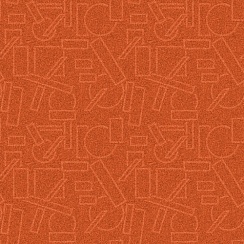 FLEECE 240 EMBO GEOMETRY ORANGE