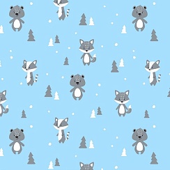 LOKKER POINT Membrane Design #ANIMALS & SNOW BLUE