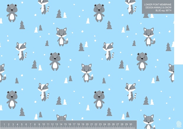 LOKKER POINT Membrane Design #ANIMALS & SNOW BLUE