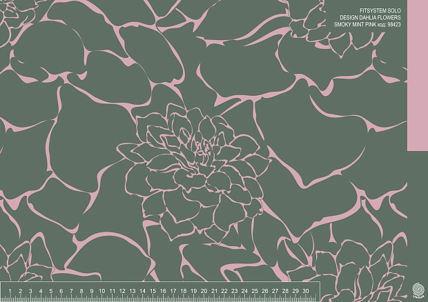 FITSYSTEM SOLO DESIGN DAHLIA FLOWERS SMOKY MINT PINK